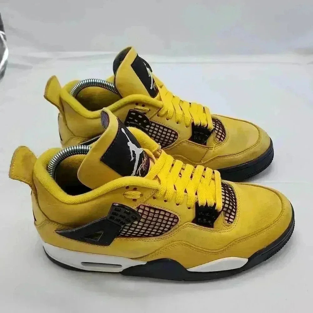 Nike Air Jordan Men's 4 Retro Lightning 2021 Tour Sneaker Shoes Yellow Size 7.5 - Picture 2 of 12